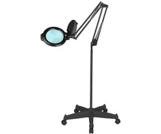 Activeshop Kosmetologinė lempa LED su lupa ir stovu GLOW MOONLIGHT 5D/6 10W Juodas