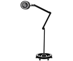 Activeshop Kosmetologinė lempa LED su lupa ir stovu ELEGANTE 60LED 5D 6W Juodas