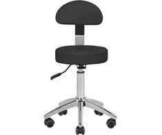 Activeshop Kosmetologinė meistro kėdutė STOOL BEAUTY BACKREST ROUND Juodas
