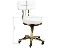 Activeshop Kosmetologinė meistro kėdutė STOOL BEAUTY BACKREST AM-961 GOLD Juodas