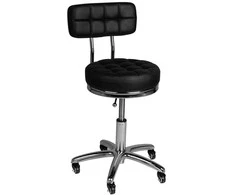 Activeshop Kosmetologinė meistro kėdutė STOOL BEAUTY BACKREST AM-877 Juodas