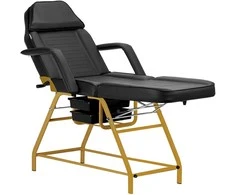 Activeshop Kosmetologinis krėslas BEAUTY CHAIR 557G MODEL GOLD Juodas