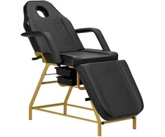 Activeshop Kosmetologinis krėslas BEAUTY CHAIR 557G MODEL GOLD Juodas