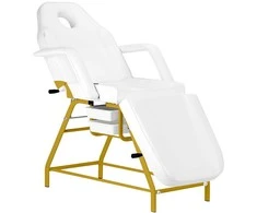 Activeshop Kosmetologinis krėslas BEAUTY CHAIR 557G MODEL GOLD Baltas
