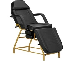 Activeshop Kosmetologinis krėslas BEAUTY CHAIR 557G MODEL GOLD Juodas