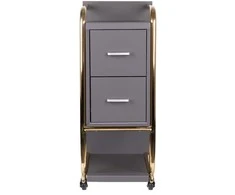 Activeshop Kosmetologinis vežimėlis GABBIANO HAIRDRESSER HELPER SOLO MODEL GOLD Pilkas
