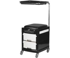Activeshop Kosmetologinis vežimėlis - kojų atrama pedikiūrui HELPER PLUS PEDICURE STOOL 2 Juodas/Baltas