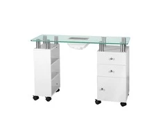 Activeshop Manikiūro stalas su dulkių surinkėju GLASS Baltas