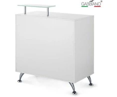 Activeshop Registratūros stalas GABBIANO RECEPTION DESK PETIT GLASS Baltas