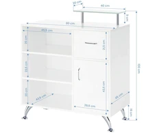 Activeshop Registratūros stalas GABBIANO RECEPTION DESK PETIT GLASS Baltas