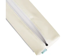 Apvali masažo pagalvėlė Habys Satin Comfort 15×60 cm, dramblio kaulo spalvos