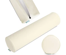 Apvali masažo pagalvėlė Habys Satin Comfort 15×60 cm, dramblio kaulo spalvos