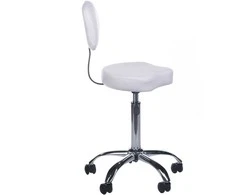 Beauty System Kosmetologinė meistro kėdutė COSMETIC BEAUTY STOOL PRACTIC SHAPE Baltas