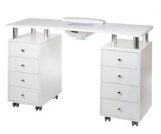 Beauty System Manikiūro stalas su dulkių surinkėju MANICURE DESK PRACTIC Baltas
