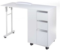 Beauty System Sulankstomas kosmetologinis stalas FOLDING MANICURE DESK 2IN1 Baltas
