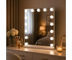 Beauty System Makiažo veidrodis su LED apšvietimu Hollywood 46×58 cm