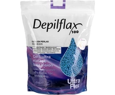 Activeshop Mėlyna Depilflax Ultraflex Mėlyna – profesionalus veganiškas depiliacinis vaškas perliukais (1kg)