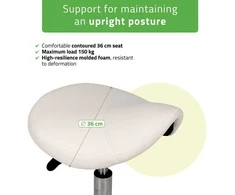 Habys Balninė kosmetologinė meistro kėdutė Lila PVC baltas
