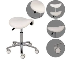 Habys Balninė kosmetologinė meistro kėdutė Lila PVC baltas