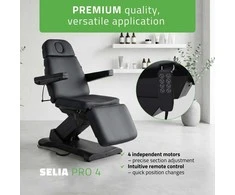 Habys Elektrinis kosmetologinis krėslas Selia PRO 4 Touch Core K315 Juodas