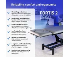 Habys Elektrinis masažo procedūrų stalas Fortis 2 ERGO pilkas