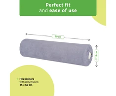 Habys Frotinis užvalkaliukas masažo pagalvei 15 × 60 cm pilkas