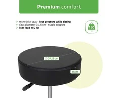 Habys Kosmetologinė meistro kėdutė Mobi Comfy Base juodas