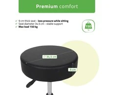 Habys Kosmetologinė meistro kėdutė Timo Comfy Base juodas