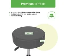 Habys Kosmetologinė meistro kėdutė Timo Comfy Base pilkas