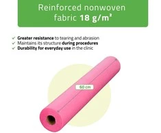 Habys Neaustinė medicinos paklodė rulone 60cm×50m, 18 g/m² (rožinė)