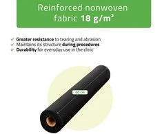 Habys Neaustinė medicinos paklodė rulone 60cm×50 m, 18 g/m² (juoda)