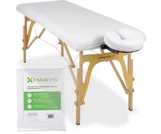 Habys Vienos dalies frotinis paklodė sulankstomiems stalams – 60/165 cm, balta frotinė galvos atramos užvalkalas