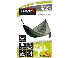 Hamakas Cattara Nylon – žalias-rudas 275 x 137 cm