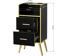 Activeshop Kirpėjo reikmenų spintelė Gabbiano Trix Gold Juodas