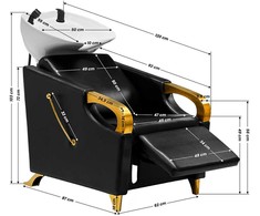 Activeshop Kirpyklos plautuvė Gabbiano C019G Gold Juodas