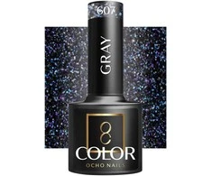 Activeshop Hibridinis nagų lakas Ocho Nails Color Gray, 607 tamsiai pilka, 5 g