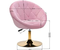 Activeshop Pasukamas fotelis 4Rico QS-BL12G Velvet Rožinė