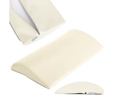 Pusapvalė juosmens masažo pagalvėlė Habys Satin Comfort 40×25×5 cm minkšta, dramblio kaulo spalvos