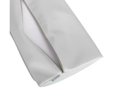 Pusapvalė juosmens masažo pagalvėlė Habys Satin Comfort 40×25×5 cm minkšta, šviesiai pilka