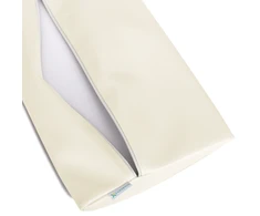 Pusapvalė juosmens masažo pagalvėlė Habys Satin Comfort 40×25×5 cm minkšta, dramblio kaulo spalvos