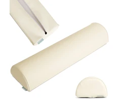Pusapvalė masažo pagalvėlė Habys Satin Comfort 60×15×10 cm, dramblio kaulo spalvos