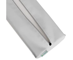 Pusapvalė masažo pagalvėlė Habys Satin Comfort 60×15×10 cm, šviesiai pilka