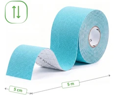 Sporto ir reabilitacijos kinezio juosta (kineziologinis teipas) Habys Standard Elastic 5 cm × 5 m, mėlyna