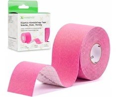 Sporto ir reabilitacijos kinezio juosta (kineziologinis teipas) Habys Strong Elastic 5 cm × 5 m, rožinė
