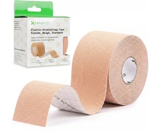 Sporto ir reabilitacijos kinezio juosta (kineziologinis teipas) Habys Standard Elastic 5 cm × 5 m, smėlio