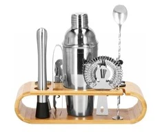 Springos Kokteilių gaminimo rinkinys su bambuko stovu PROFESSIONAL SET, 750ml 12vnt. MAXI