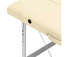 Activeshop Sulankstomas aliuminis masažo stalas Balance 2 segmentų kreminės spalvos