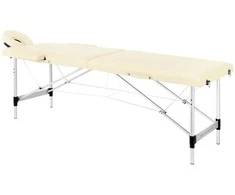 Activeshop Sulankstomas aliuminis masažo stalas Balance 2 segmentų kreminės spalvos