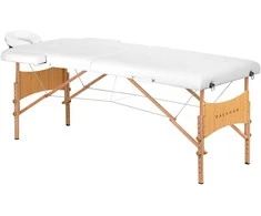 Activeshop Sulankstomas medinis masažo stalas Balance Lux 2 segmentų 190×70 cm baltas