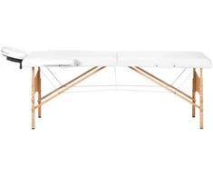 Activeshop Sulankstomas medinis masažo stalas Balance Lux 2 segmentų 190×70 cm baltas